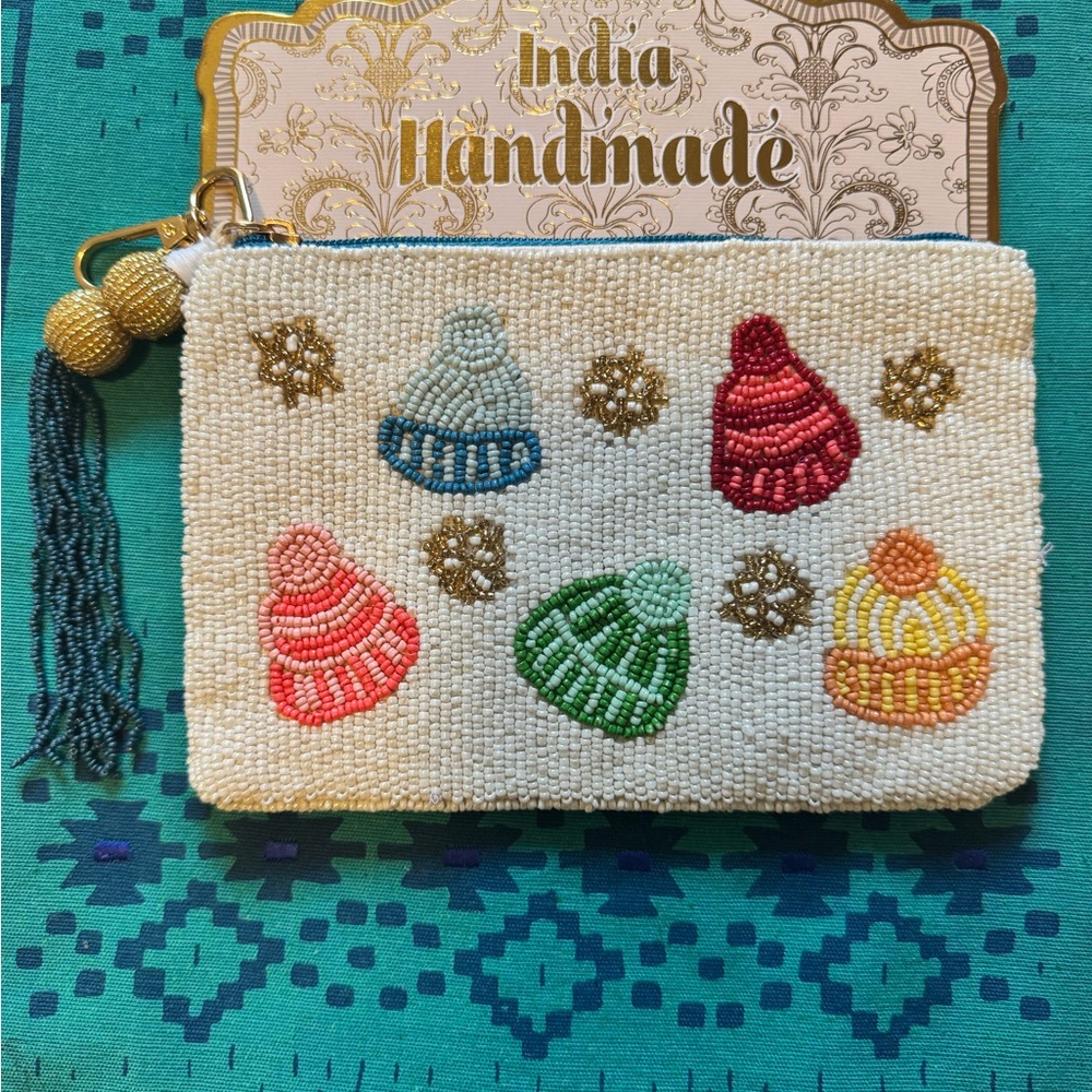 Colorful Beaded Pouch with Tassel